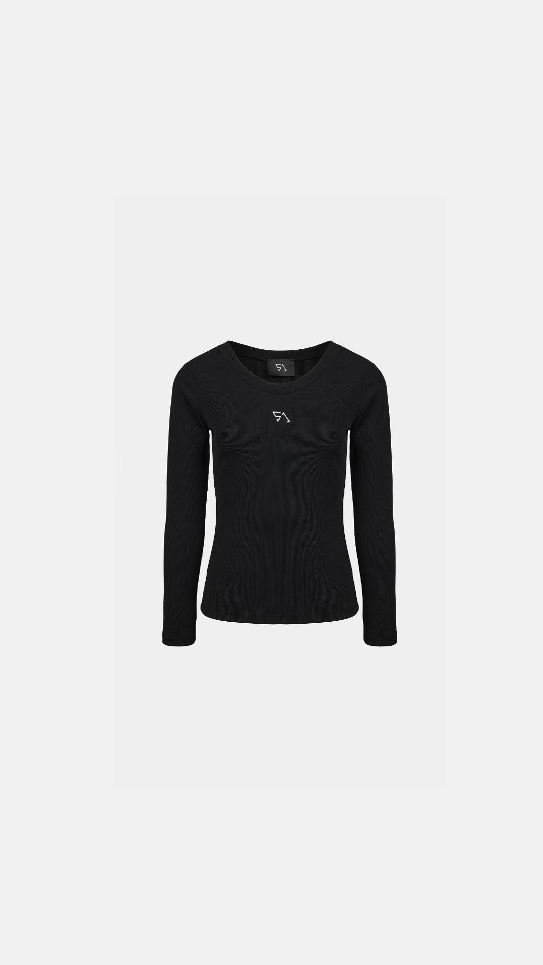 SAXSV RIB LONG SLEEVE TOP BLACK